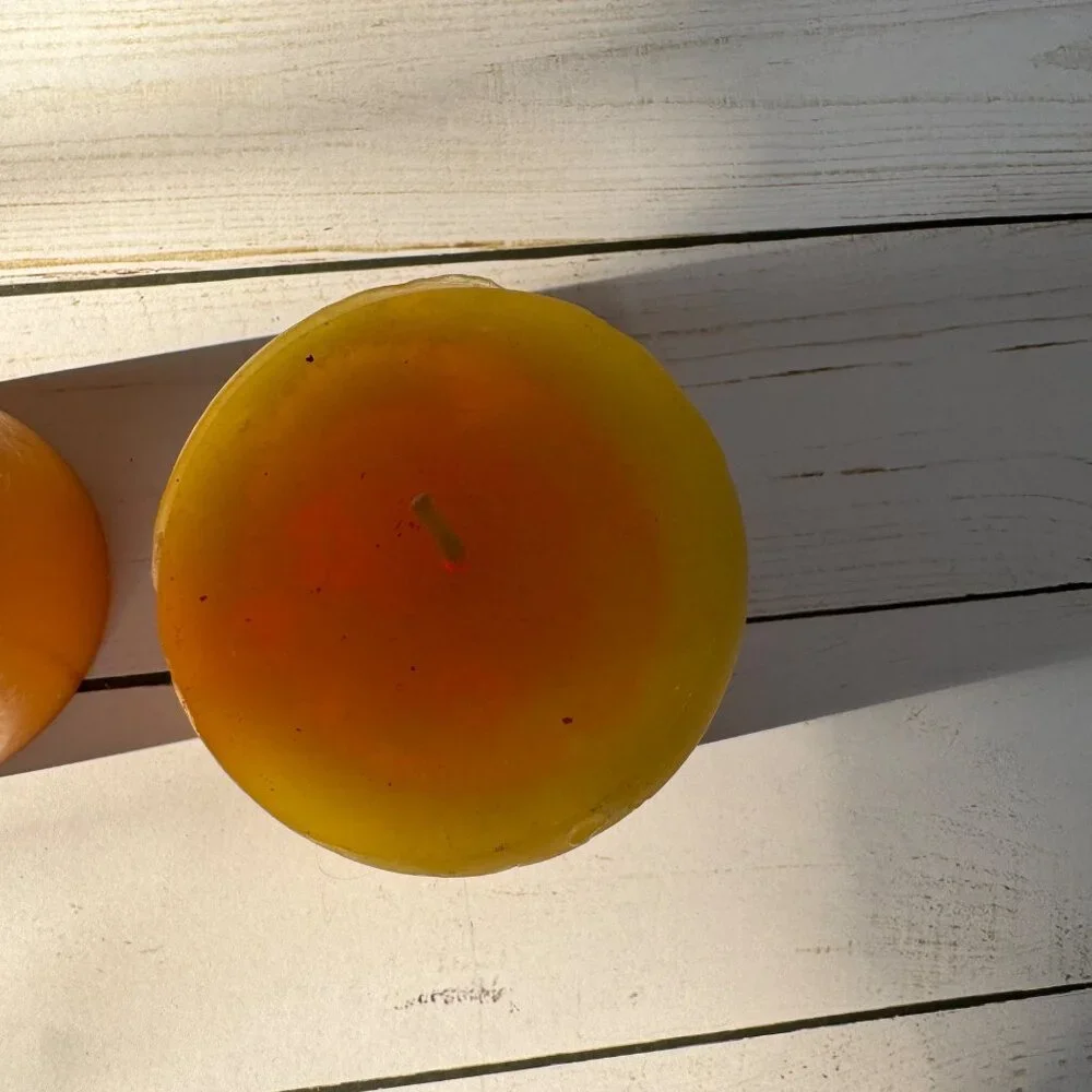 Set‎ Of 2 Yellow Pillar Candles 8